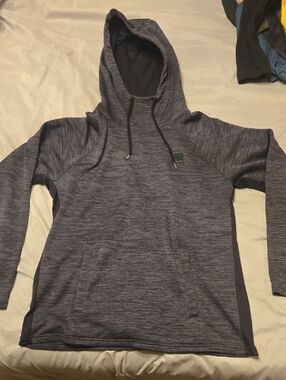 Dkny Men's Heathered Navy/Charcoal Hooded Pullover